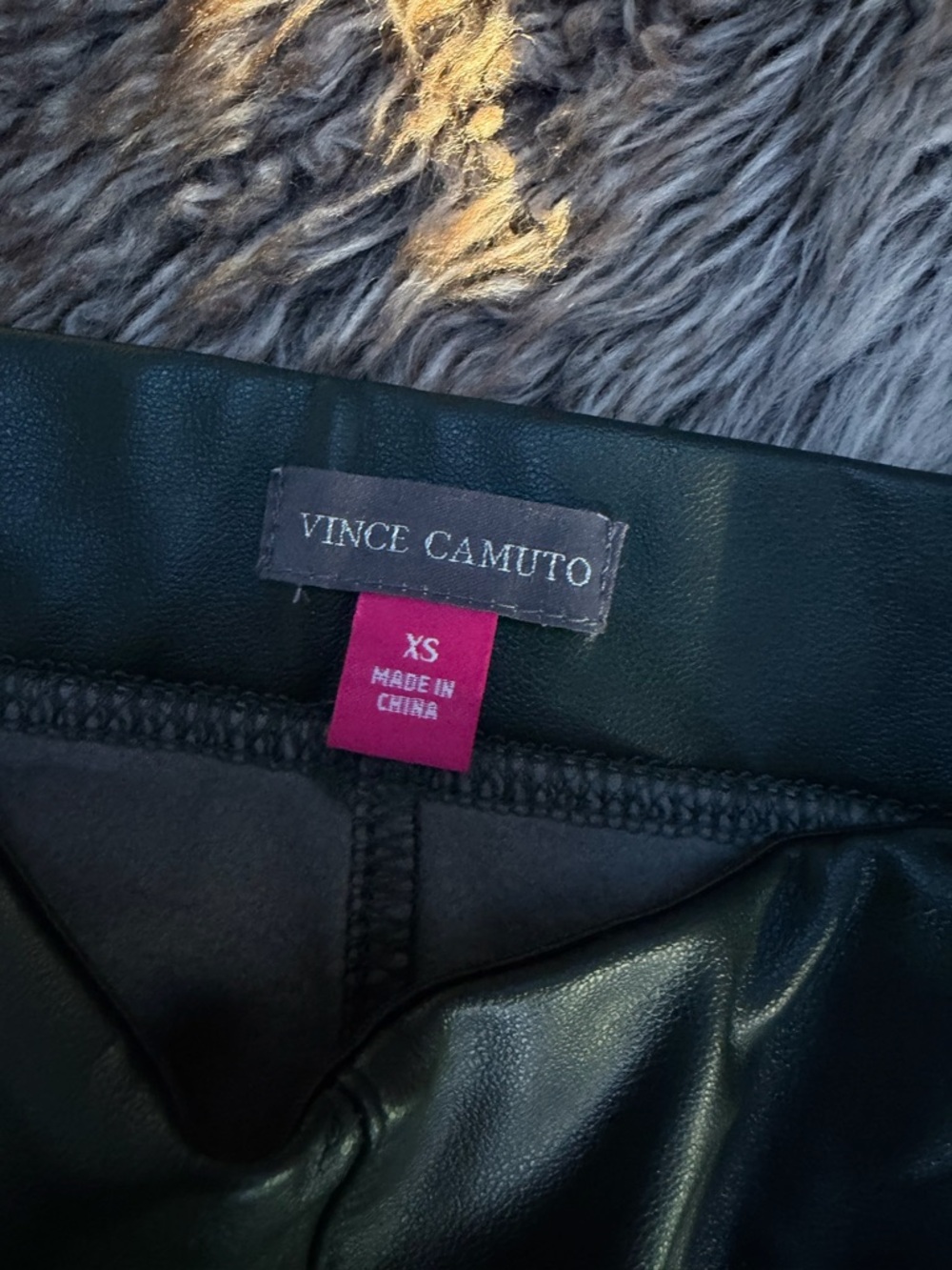 Vince Camuto Black Faux Leather Skinny Pants